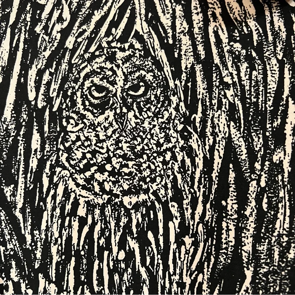 J.McLaughlin Owl Woodgrain Printed Jersey Knit Turtleneck, Medium (Petite) - Picture 3 of 11